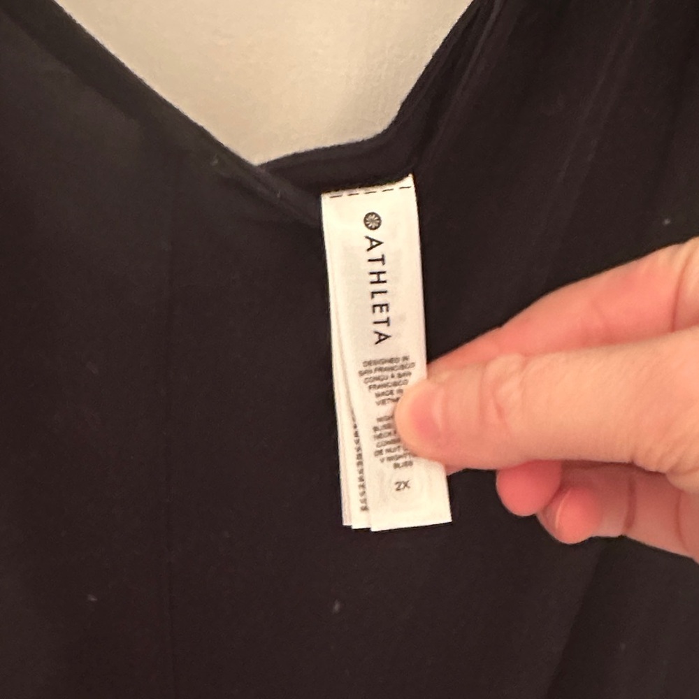 LIKE NEW Athleta Black Sleeveless Tank Cotton Jumpsuit - Picture 3 of 4